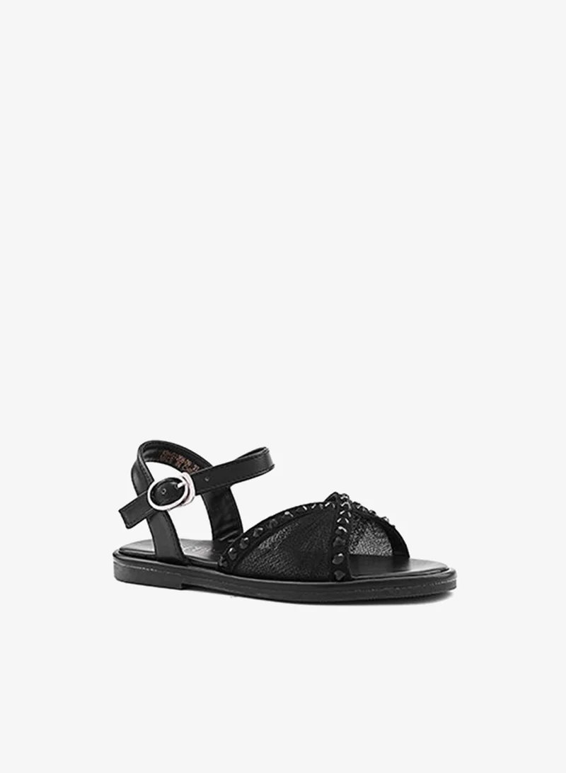 كابلي حذاء ماري جين مسطح مزين للبنات