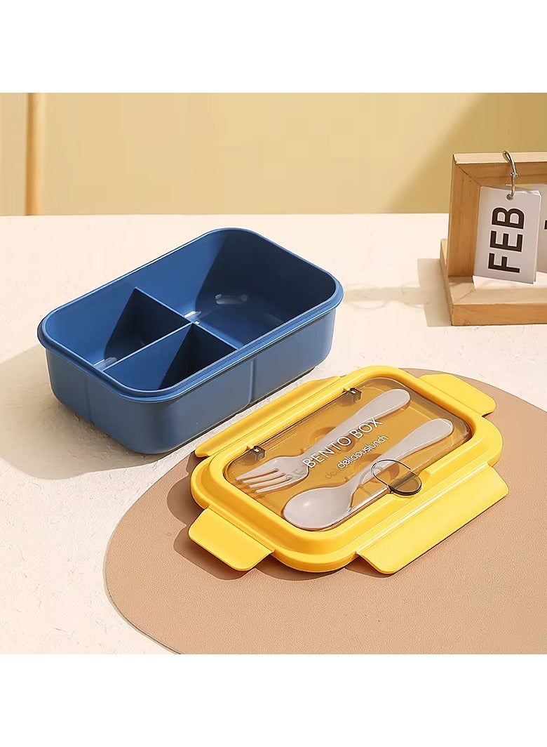 SUMAKA Lunch Box 800ml 2 Compartments Student Sealed Adult With Spoon And Fork Leak Proof Microwavable - Image 1
