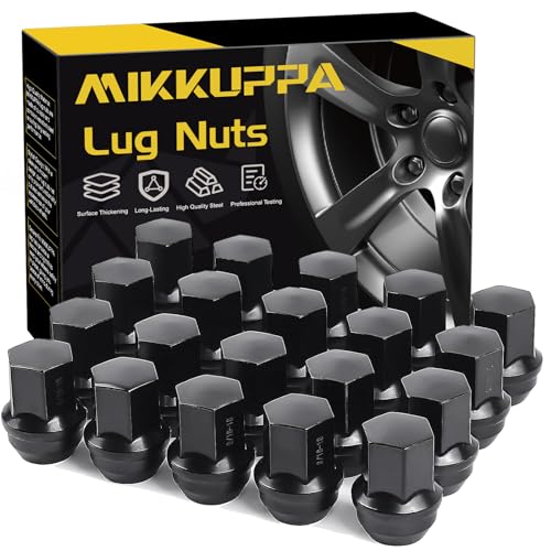 MIKKUPPA Black 9/16"-18 Lug Nuts, Replacement for 2006-2010 Dodge Dakota, 2004-2009 Durango, 2002-2010 Ram 1500 OEM Factory Wheels, 7/8" Hex 1.54" Hight 1.2" Wide One-Piece Tire Nuts - Image 1