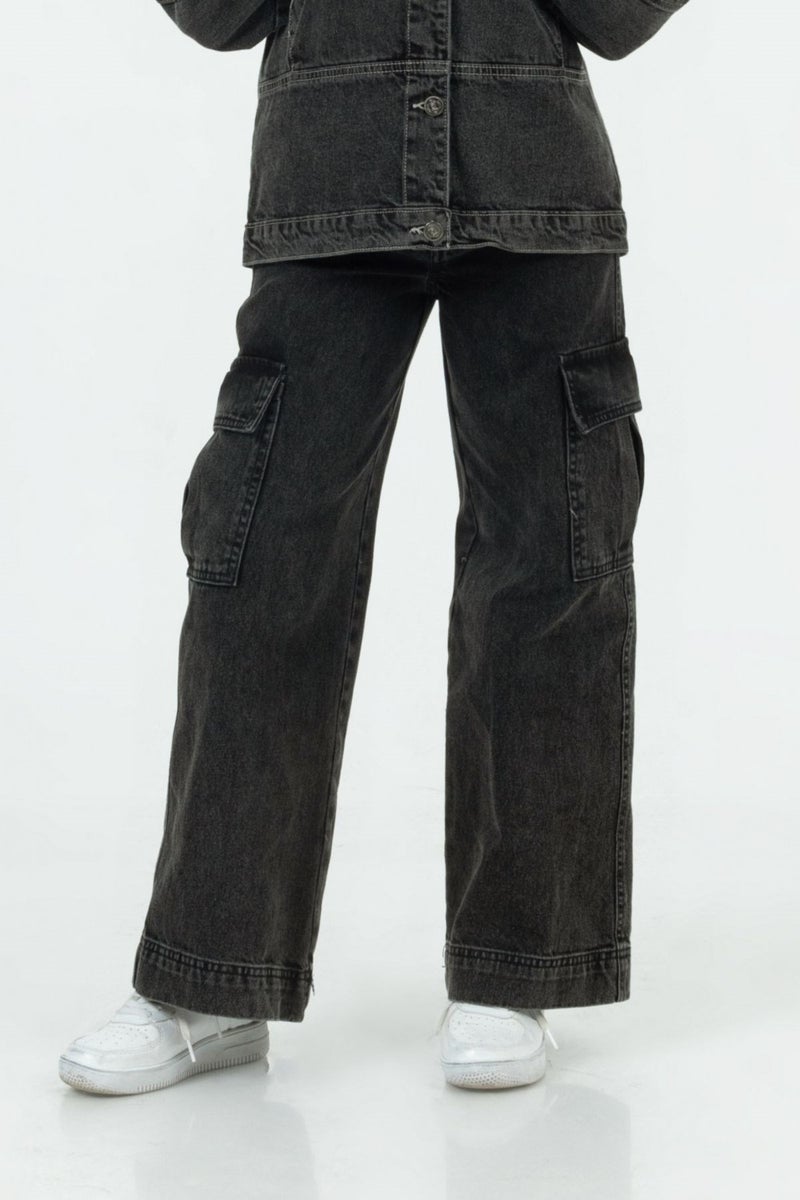Dmb Boys & Girls Girls Wide Leg Cargo Pants - Image 1