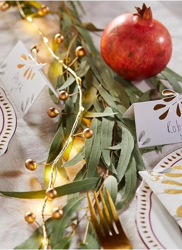 Talking Tables Botanical Berry Gold Berry Branch With Warm White Led Light, 2m