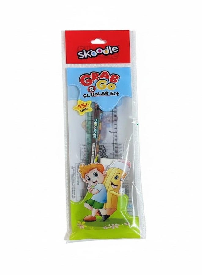 SKOODLE Grab & Go Scholar Kit, Student Stationery Set with Essential Writing Tools, Multi-Colour, Pack of 20 Educational Supply Kits for School Children - Image 1