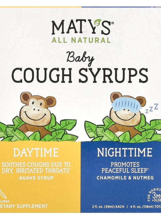 Baby Cough Syrups Daytime & Nighttime 3 Months+  Free 2 Bottles 2 fl oz (59 ml) Each
