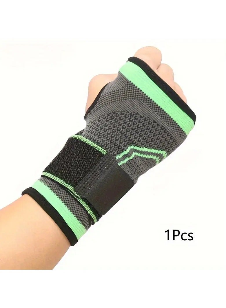 Goolsky 1pc Men's And Women's High Elasticity Knitted Wrist Guard, Breathable And Compression Wristband, Suitable For Fitness, Yoga, Palm Support - Image 1