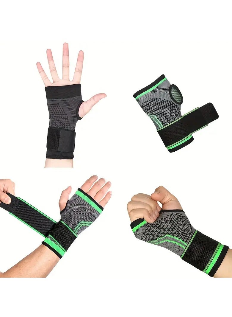 Goolsky 1pc Men's And Women's High Elasticity Knitted Wrist Guard, Breathable And Compression Wristband, Suitable For Fitness, Yoga, Palm Support - Image 2
