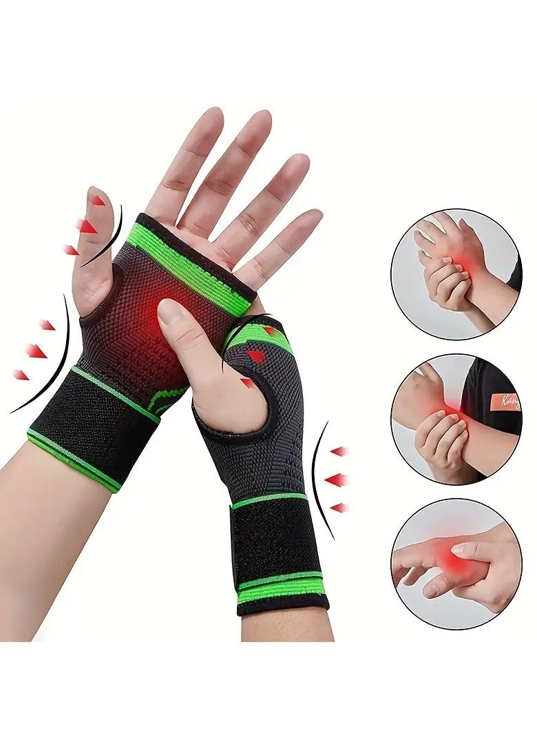 Goolsky 1pc Men's And Women's High Elasticity Knitted Wrist Guard, Breathable And Compression Wristband, Suitable For Fitness, Yoga, Palm Support - Image 3