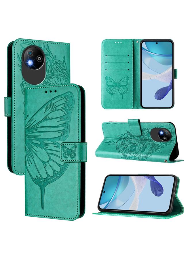Case For ZTE Blade A35 Lite / A35 Core Embossed Butterfly Leather Phone Case