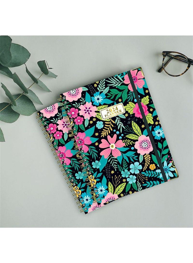 بيوينتي مخطط أسبوعي وشهري لعام ٢٠٢٤، يناير - ديسمبر، غلاف غير لامع، سلكي، غلاف مقوى، مخطط أهداف ورؤية السنة التقويمية - منظم أجندة شهري/أسبوعي، ملون، A01 - Image 5