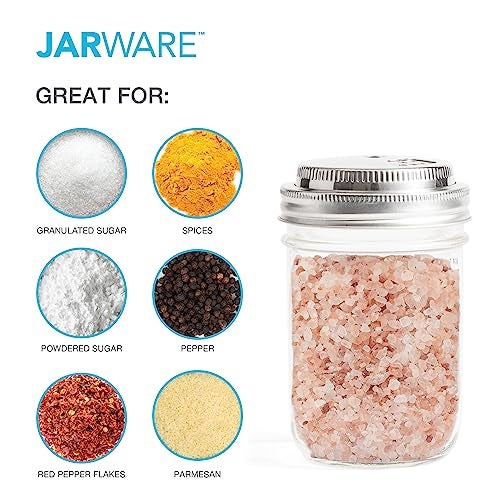 Jarware Stainless Steel Spice Shaker, Wide Mouth Mason Jar Spice Lid - Image 5