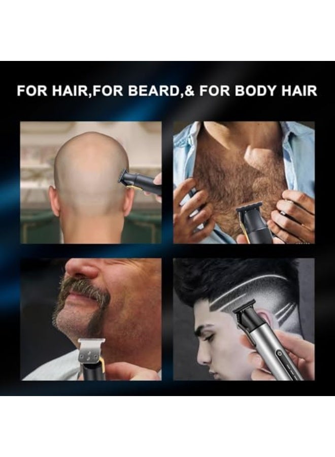 Professional Cordless Beard Trimmer for Men, USB Rechargeable Hair Clippers with T-Blade for Precise Zero Gap Cutting, Waterproof Electric Haircut Trimmer Kit with 4 Guide Combs, Men's Grooming Gift - Image 4