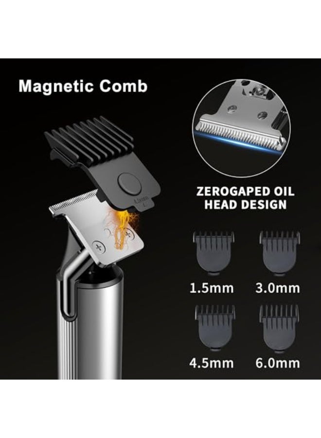 Professional Cordless Beard Trimmer for Men, USB Rechargeable Hair Clippers with T-Blade for Precise Zero Gap Cutting, Waterproof Electric Haircut Trimmer Kit with 4 Guide Combs, Men's Grooming Gift - Image 5