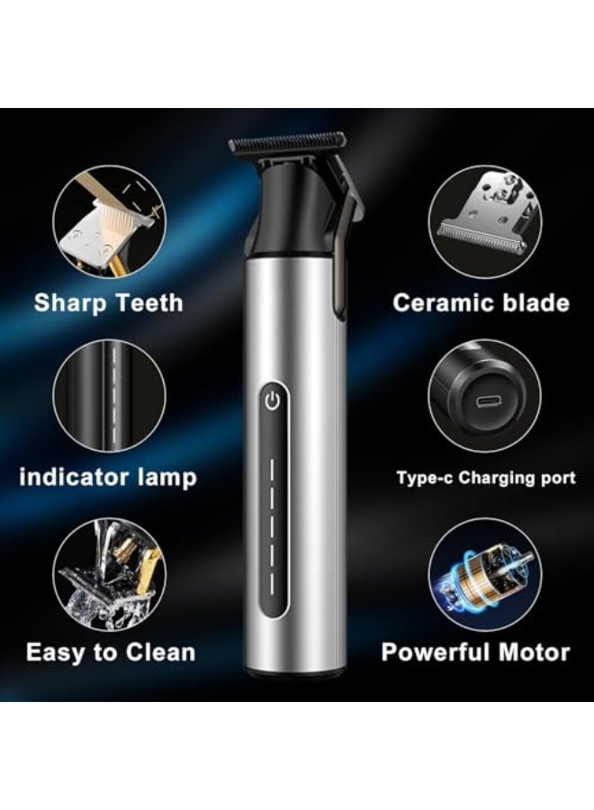 Professional Cordless Beard Trimmer for Men, USB Rechargeable Hair Clippers with T-Blade for Precise Zero Gap Cutting, Waterproof Electric Haircut Trimmer Kit with 4 Guide Combs, Men's Grooming Gift - Image 3