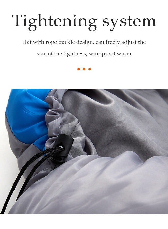 DUNISO Sleeping Bag,Hooded Single Sleeping Bag,Lightweight Outdoor Camping Equipment with Compression Sack Cotton Hollow Filled for Backpacking/Hiking/Naturehike/Camping/Mountaineering with Compression Sack(blue)  - Image 3