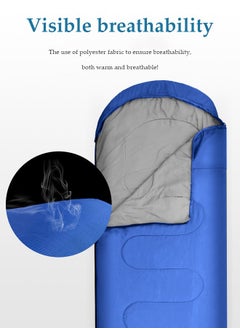 DUNISO Sleeping Bag,Hooded Single Sleeping Bag,Lightweight Outdoor Camping Equipment with Compression Sack Cotton Hollow Filled for Backpacking/Hiking/Naturehike/Camping/Mountaineering with Compression Sack(blue)  - Image 5