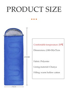 DUNISO Sleeping Bag,Hooded Single Sleeping Bag,Lightweight Outdoor Camping Equipment with Compression Sack Cotton Hollow Filled for Backpacking/Hiking/Naturehike/Camping/Mountaineering with Compression Sack(blue)  - Image 2