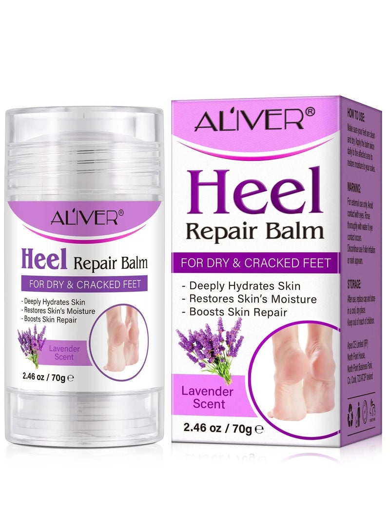 ALIVER 70g Cracked Heel Repair Balm Lavender Scent Foot Cream for Cracked Heels and Dry Skin Cracked Heel Repair Balm with Shea Butter & Olive Oil Hydrates and Softens Dry Feet  - Image 1