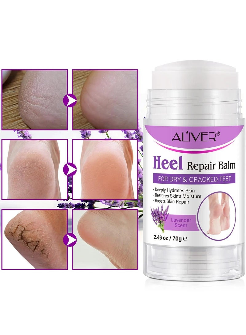 ALIVER 70g Cracked Heel Repair Balm Lavender Scent Foot Cream for Cracked Heels and Dry Skin Cracked Heel Repair Balm with Shea Butter & Olive Oil Hydrates and Softens Dry Feet  - Image 2