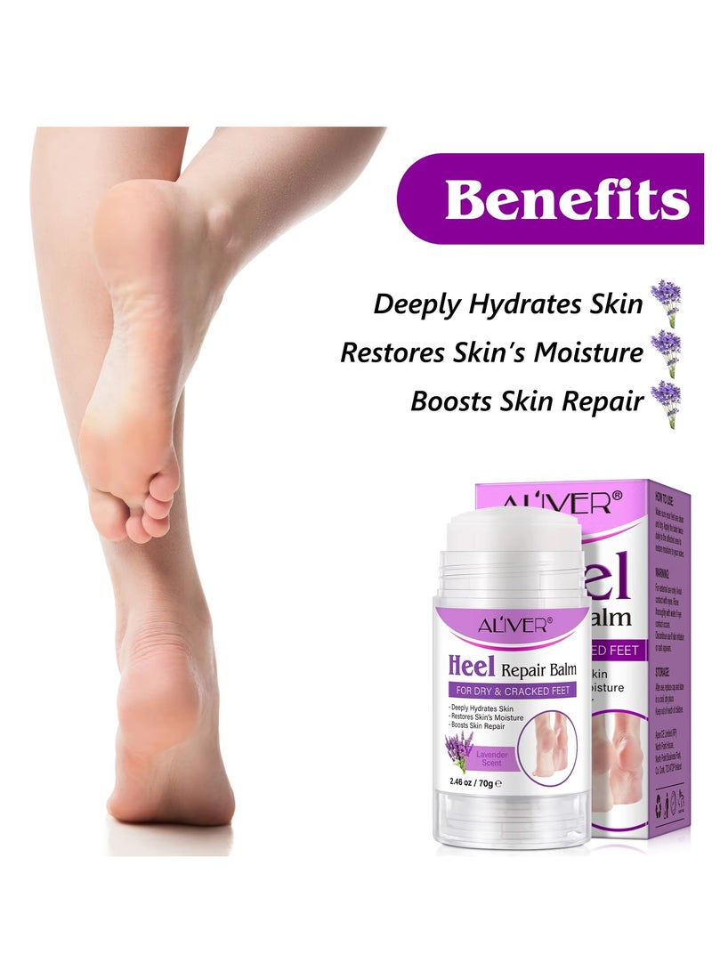 ALIVER 70g Cracked Heel Repair Balm Lavender Scent Foot Cream for Cracked Heels and Dry Skin Cracked Heel Repair Balm with Shea Butter & Olive Oil Hydrates and Softens Dry Feet  - Image 4