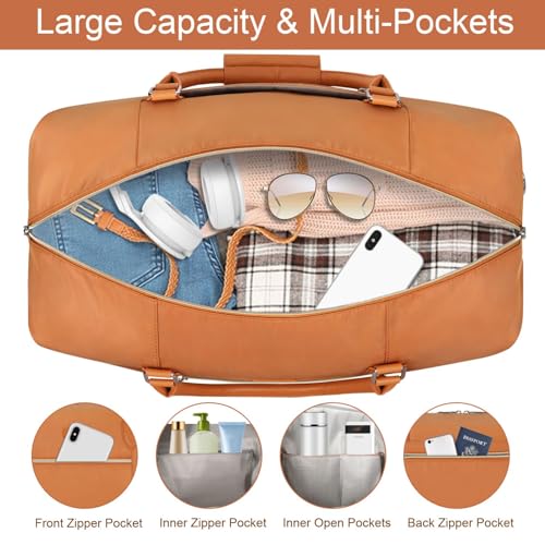 ITIEZY Weekender Bag for Women, Travel Duffel Bag Carry On Overnight Bag with Shoe Compartment Large Nylon Travel Weekend Tote Bag - Image 3