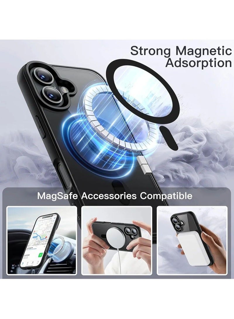 أكاليكس حافظة مغناطيسية لهاتف iPhone 16 Plus، متوافقة مع MagSafe، غطاء فاخر مطلي، حافظة هاتف واقية شفافة ناعمة من مادة TPU مقاومة للصدمات، (أسود) - Image 4
