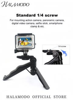 HALAMODO Mini Tripod Stand with Hand Grip Adjustable Phone Holder Portable Camera Mount for Smartphones DSLR GoPro Compact and Foldable Stabilizer for Photography Video Recording and Live Streaming  - Image 5