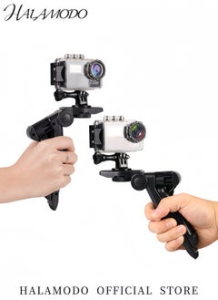 HALAMODO Mini Tripod Stand with Hand Grip Adjustable Phone Holder Portable Camera Mount for Smartphones DSLR GoPro Compact and Foldable Stabilizer for Photography Video Recording and Live Streaming  - Image 2