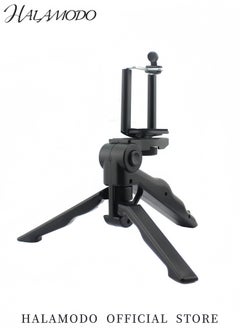 HALAMODO Mini Tripod Stand with Hand Grip Adjustable Phone Holder Portable Camera Mount for Smartphones DSLR GoPro Compact and Foldable Stabilizer for Photography Video Recording and Live Streaming  - Image 3
