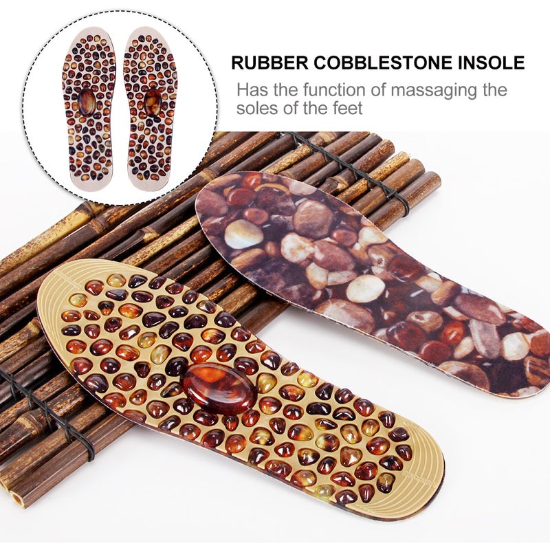 1 Pair Foot Insoles with Rubber Cobblestone Shape Comfortable Insoles - Image 4