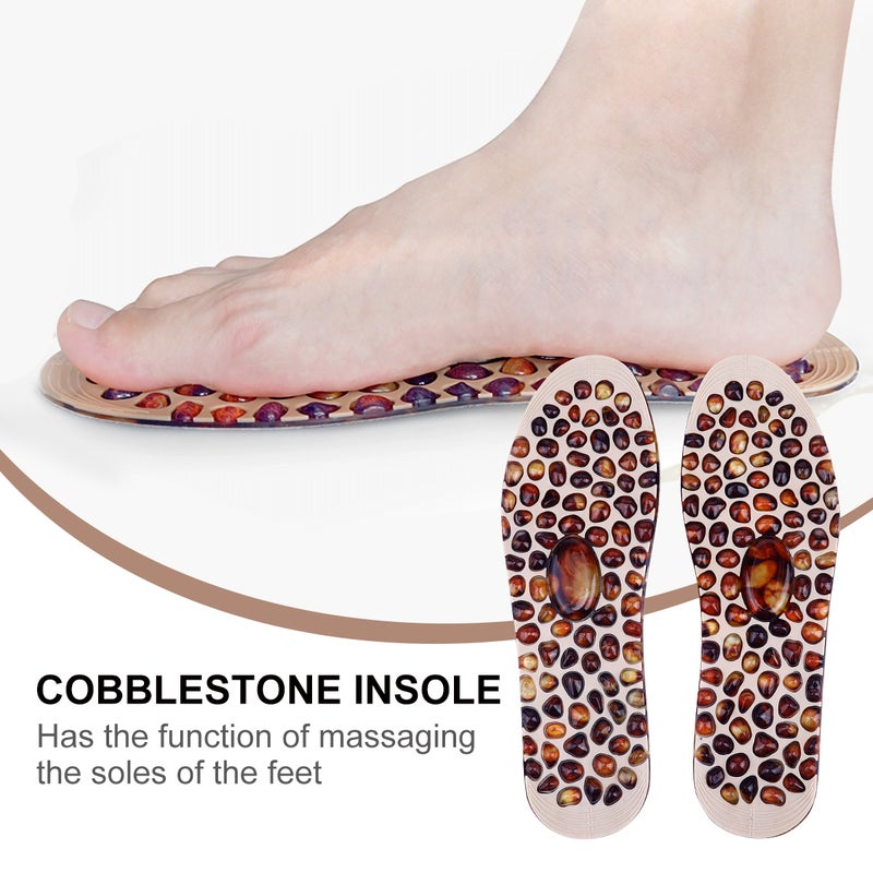 1 Pair Foot Insoles with Rubber Cobblestone Shape Comfortable Insoles - Image 3