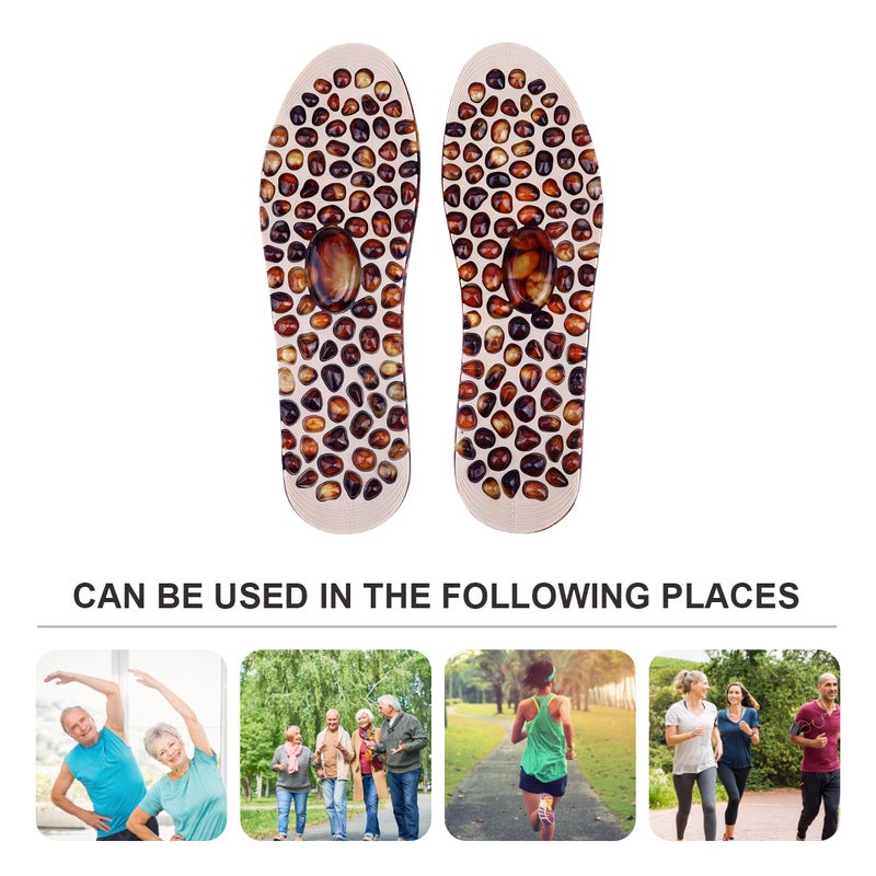 1 Pair Foot Insoles with Rubber Cobblestone Shape Comfortable Insoles - Image 5
