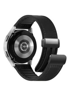 KENSUO Magnetic Leather Band Compatible with Samsung Galaxy Watch 7/6/5/4/Active 2 40mm 44mm/Watch 6 Classic 43mm 47mm/Watch 5 Pro 45mm/Watch 4 Classic 42mm 46mm, 20mm Strap for Men, Black  - Image 1