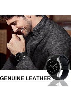 KENSUO Magnetic Leather Band Compatible with Samsung Galaxy Watch 7/6/5/4/Active 2 40mm 44mm/Watch 6 Classic 43mm 47mm/Watch 5 Pro 45mm/Watch 4 Classic 42mm 46mm, 20mm Strap for Men, Black  - Image 2