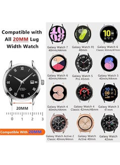 KENSUO Magnetic Leather Band Compatible with Samsung Galaxy Watch 7/6/5/4/Active 2 40mm 44mm/Watch 6 Classic 43mm 47mm/Watch 5 Pro 45mm/Watch 4 Classic 42mm 46mm, 20mm Strap for Men, Black  - Image 5