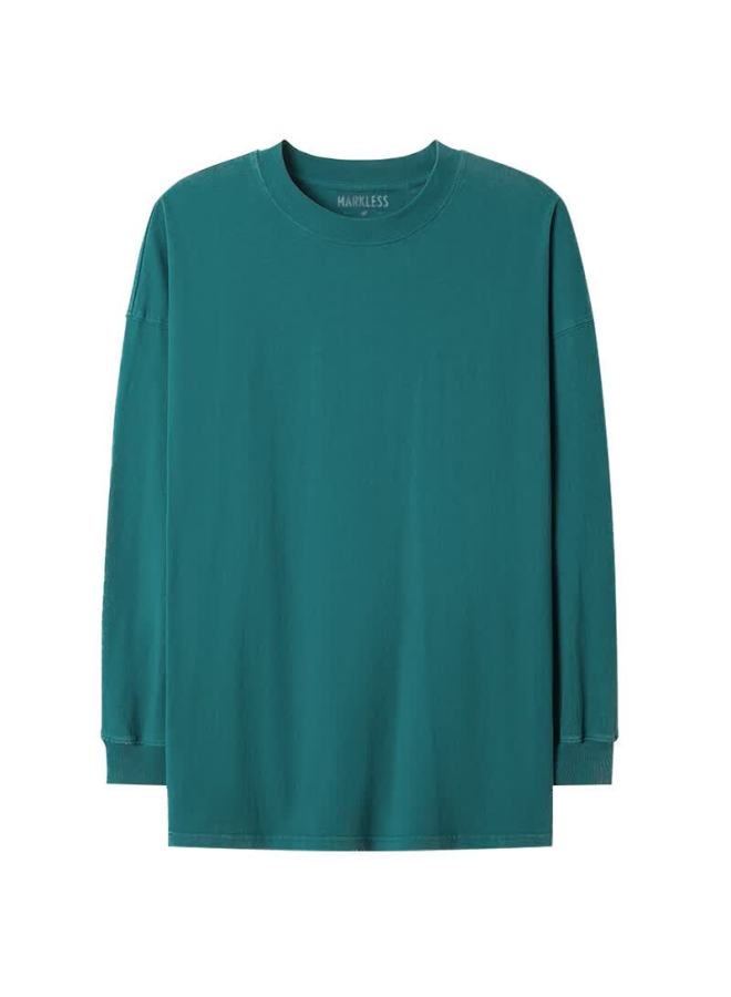 Markless Men's Autumn Winter Cotton Sweatshirt Sy Texture Casual Jacket Wyb3422m Autumn Wave Green Xxl - Image 4