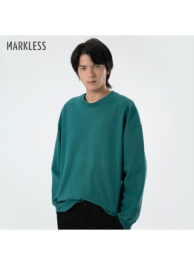 Markless Men's Autumn Winter Cotton Sweatshirt Sy Texture Casual Jacket Wyb3422m Autumn Wave Green Xxl - Image 1