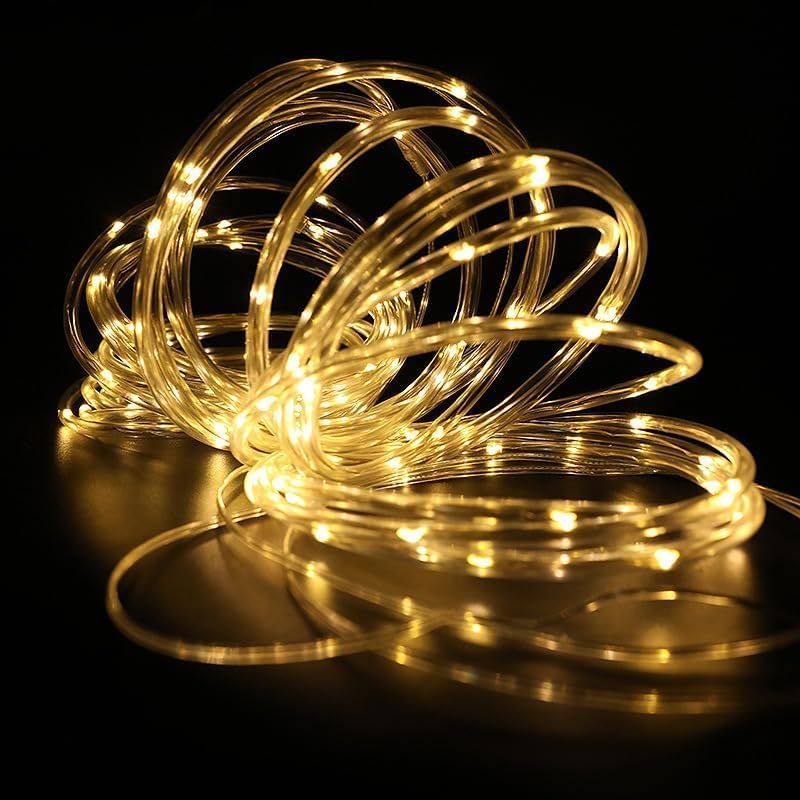 GIGAWATTS GW-502-200 22m Solar Strip Lights 200 LED | 8 Modes Rope Lamp with 800mAh Ni-MH Battery, Waterproof Solar Strip Light Outdoor for Garden, Home & Diwali Decoration (Pack of 1, Warm White) - Image 4
