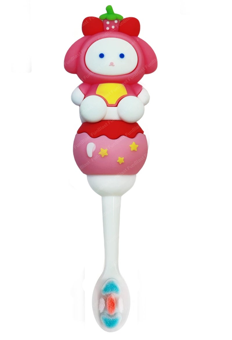 FunBlast Soft Bristle Cartoon Toothbrush - Animal Design Softs Tooth Brush, Extra Microfiber Soft Bristles Toothbrush for 2-7 Years old Children, Manual Toothbrush for Kids, Boys and Girls (Doll) - Image 1