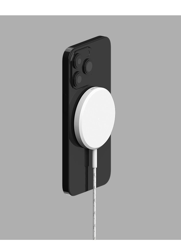 Unisynk Magnetic Wireless Charger Qi2 15W - USB-C, Magnetic Attachment, Fast Wireless Charging, 2m Cable White - Image 5