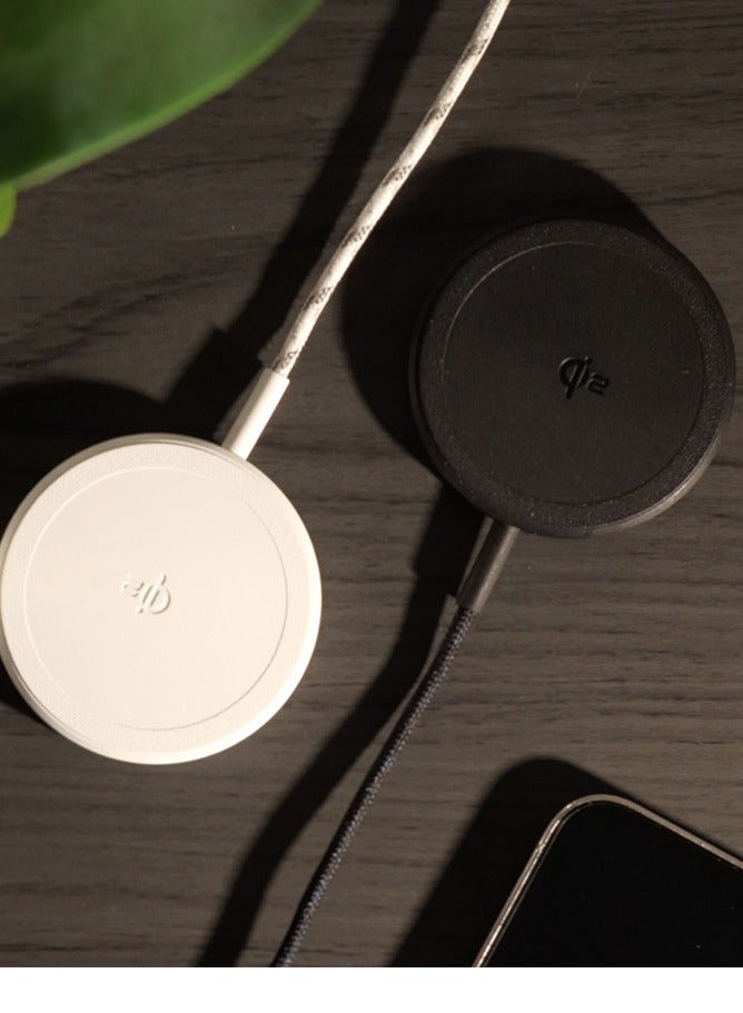 Unisynk Magnetic Wireless Charger Qi2 15W - USB-C, Magnetic Attachment, Fast Wireless Charging, 2m Cable White - Image 3