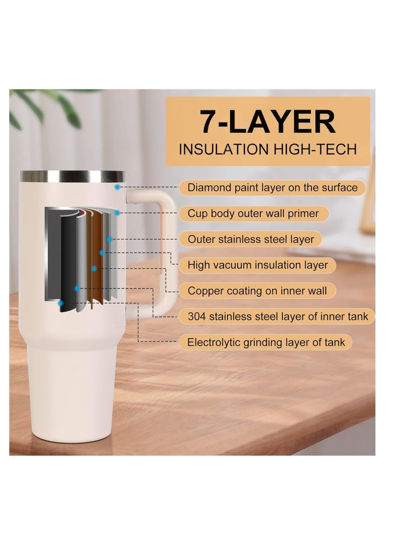 Stanley - Quencher H2.0 FlowState Stainless Steel Vacuum Insulated Tumbler with Lid and Straw for Water, Iced Tea or Coffee, Smoothie and More, Rose Quartz, 40 oz - Image 1