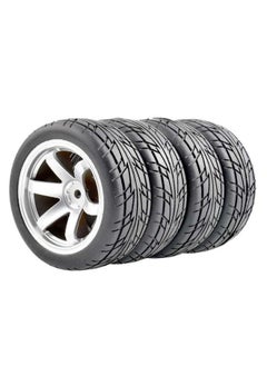 RC Remote Control Car 1 To 10 Model Car Saloon Flat Running Tire Road Racing Tire HSP94123 Flat Sports Car Universal-Color:D14 + B Hub