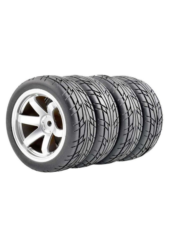 Generic - RC Remote Control Car 1 To 10 Model Car Saloon Flat Running Tire Road Racing Tire HSP94123 Flat Sports Car Universal-Color:D14 + B Hub - Image 1