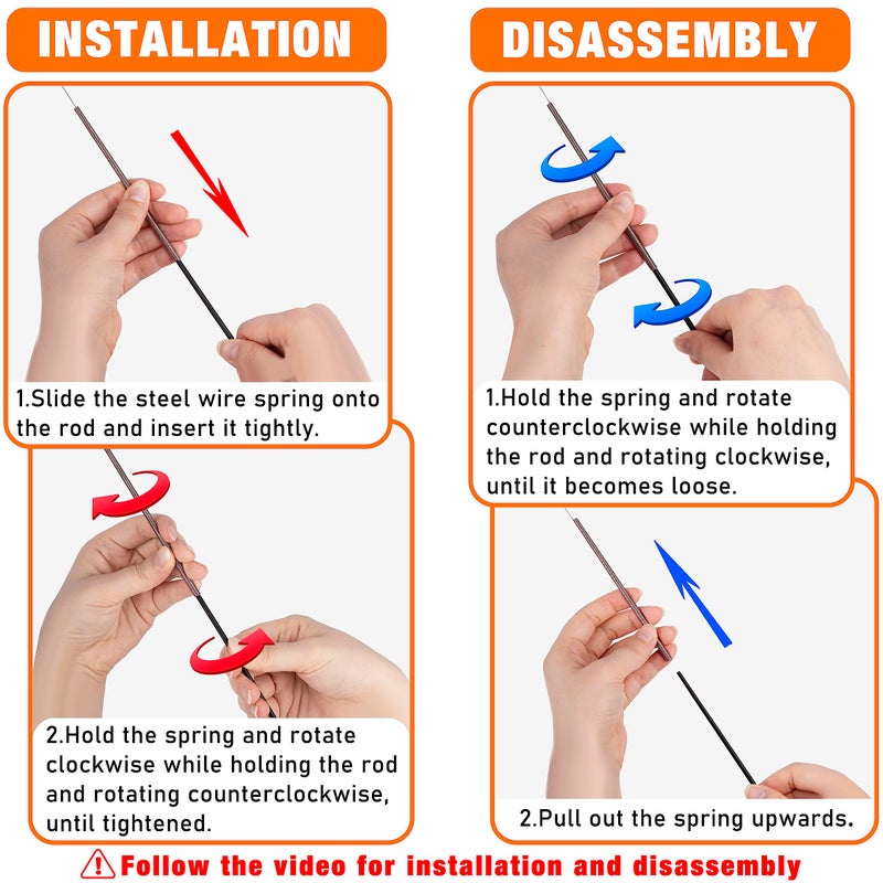 JXFUKAL 2025 Latest Cat Toys, 2 in 1 Spring Cat Wand Toy with 2PCS Ultra-Long Cat Teaser, 4PCS Spring Steel Wire & 5PCS Feather Refills for Kitty Kitten Indoor Cats Accessories - Image 5