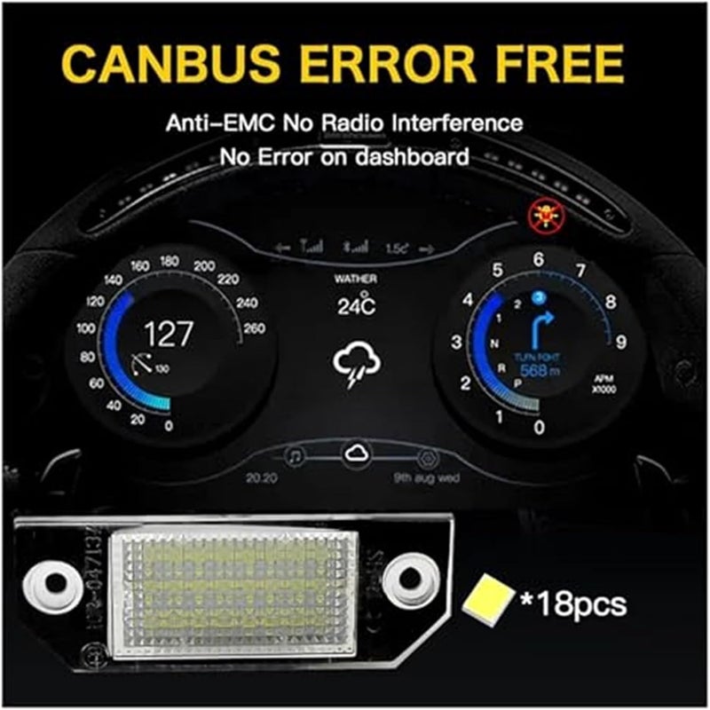 Wivplex 2PCS Car License Plate Light for Focus and C-Max - Image 3