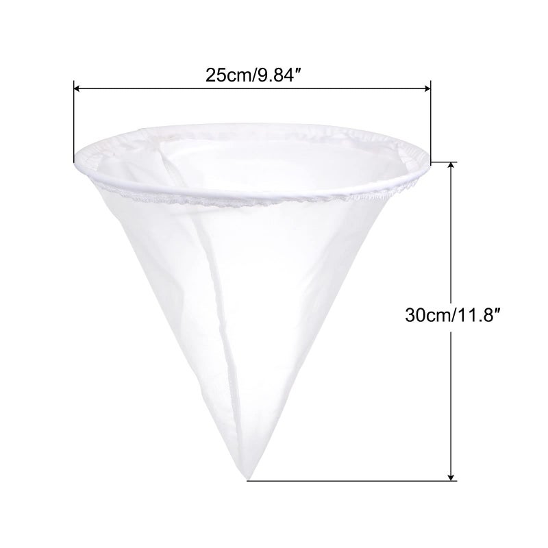 uxcell uxcell 60 Mesh Paint Filter Bag 9.8" Dia Cone Shape Nylon Strainer for Filtering Paint, Gasoline, Fuel, Home Brewing  - Image 2