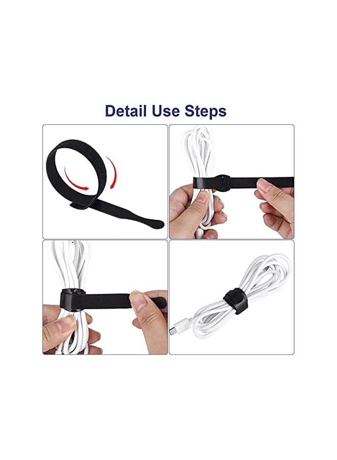 KASTWAVE Cable Tie 60Pcs Black Reusables Premium Nylon Adjustable Wire Ties Cable Straps For Cord Management And Desk Or Office Organization 6 Inch And 8 Inch 30Pcs 6 Inch And 30Pcs 8 Inch - Image 3