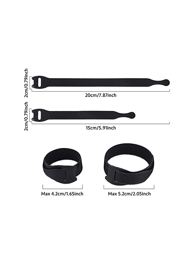 KASTWAVE Cable Tie 60Pcs Black Reusables Premium Nylon Adjustable Wire Ties Cable Straps For Cord Management And Desk Or Office Organization 6 Inch And 8 Inch 30Pcs 6 Inch And 30Pcs 8 Inch - Image 2