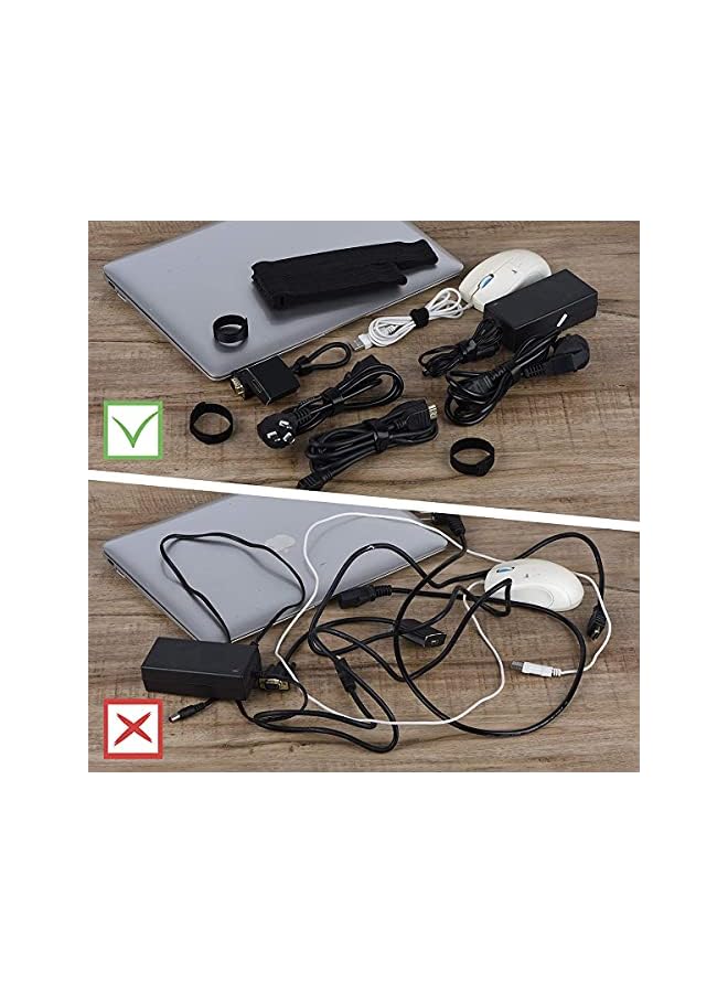 KASTWAVE Cable Tie 60Pcs Black Reusables Premium Nylon Adjustable Wire Ties Cable Straps For Cord Management And Desk Or Office Organization 6 Inch And 8 Inch 30Pcs 6 Inch And 30Pcs 8 Inch - Image 4