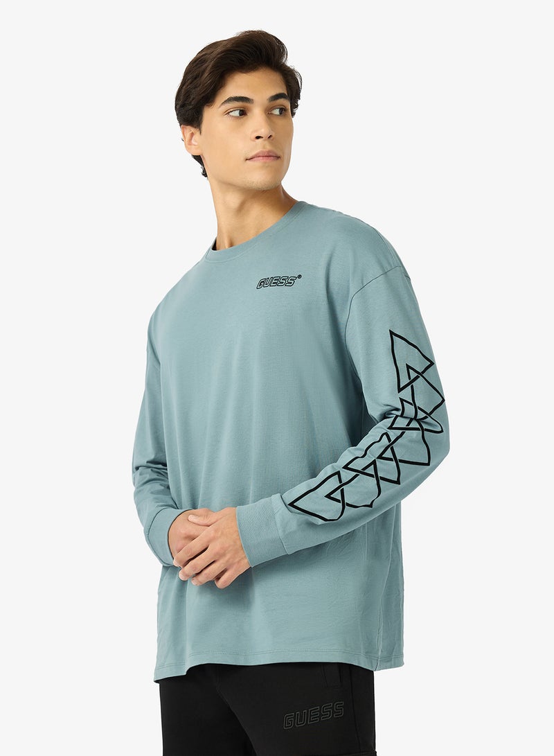 جس تيشيرت كيتارو بأكمام طويلة وياقة دائرية - Image 1