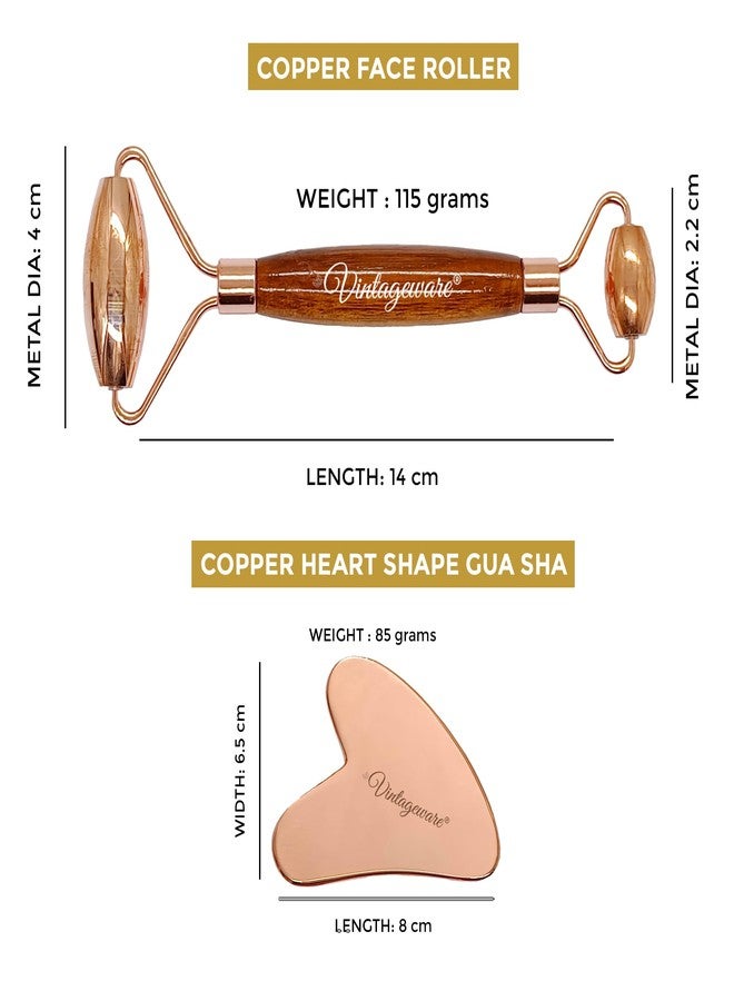 Vintageware® Ultimate Face Glow Kit - Neem Comb, Kumkumadi Tailam, Copper Face Roller & Gua Sha for Radiant Skin & Ayurvedic Skincare - Image 5